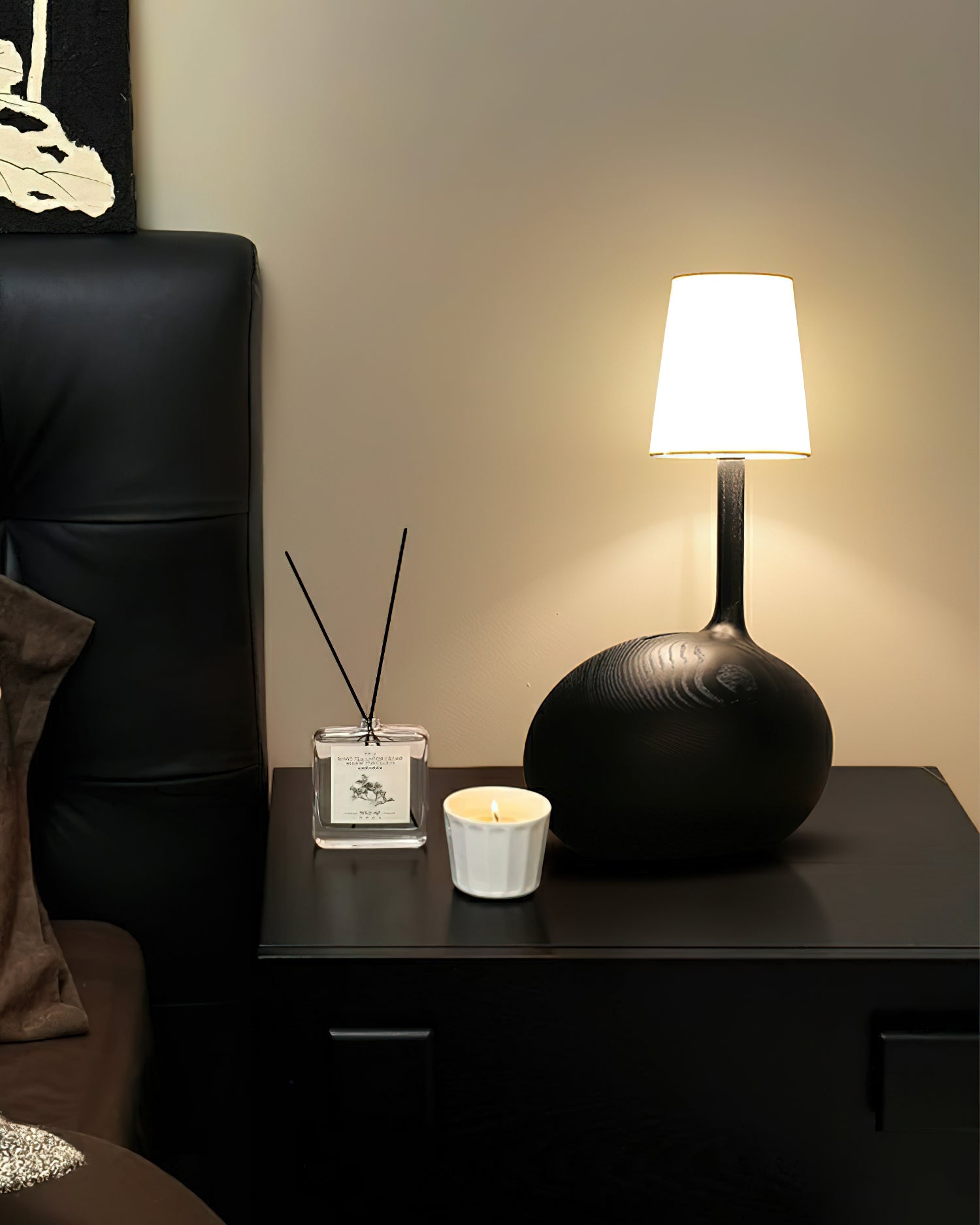 Brixten Wood Fabric Table Lamp-Neutral Decor