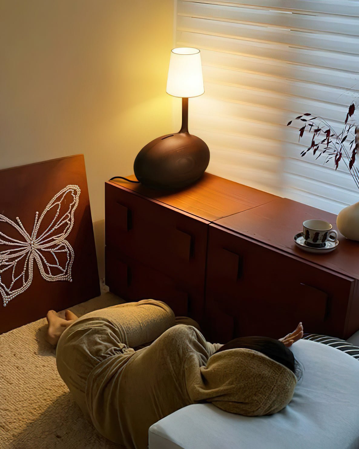 Brixten Wood Fabric Table Lamp-Neutral Decor