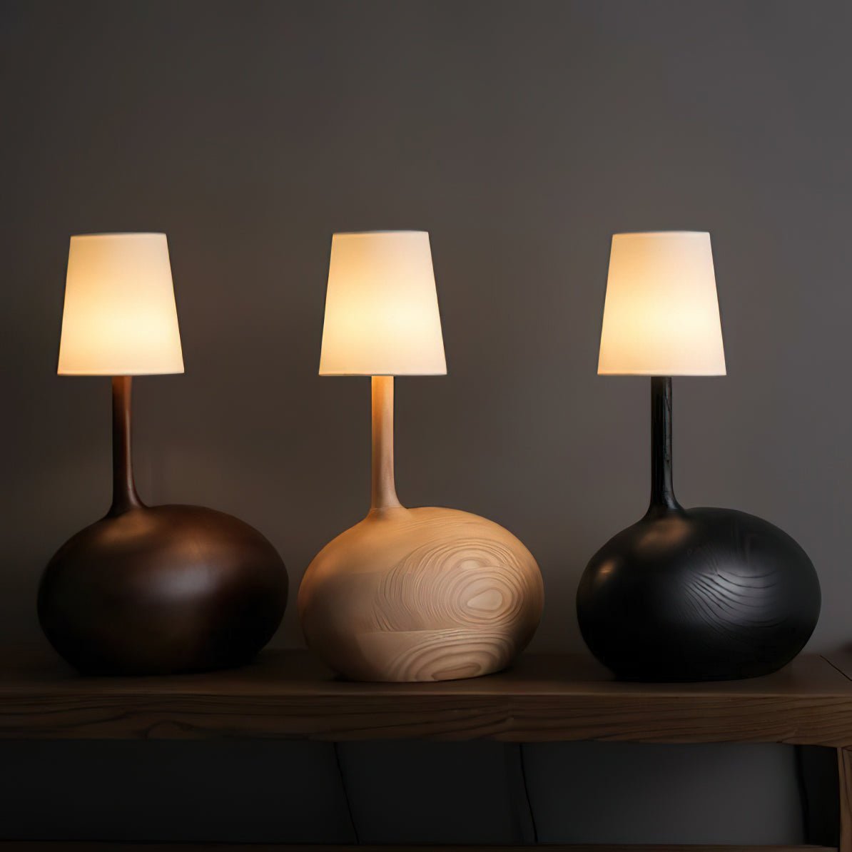 Brixten Wood Fabric Table Lamp-Neutral Decor