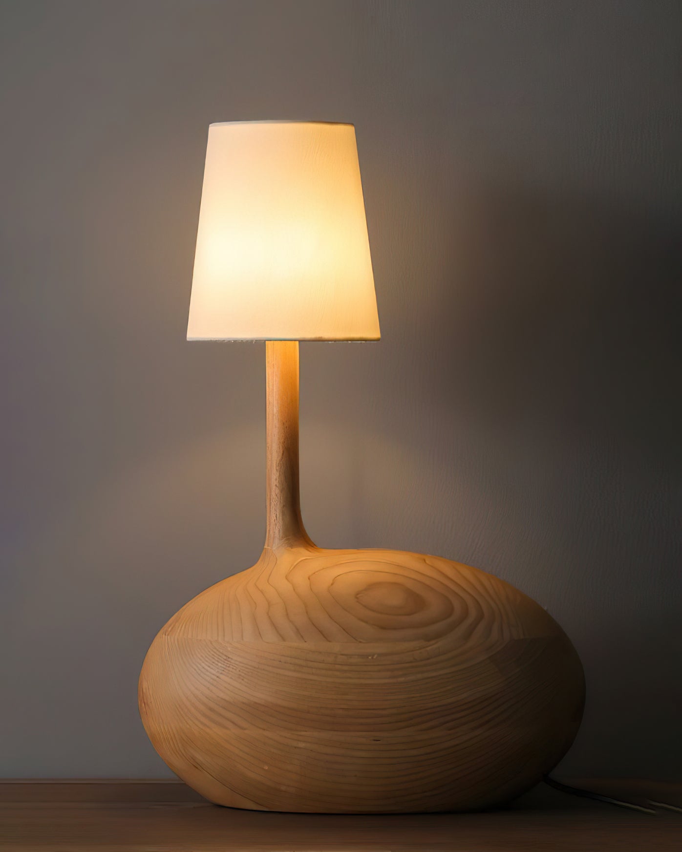 Brixten Wood Fabric Table Lamp-Neutral Decor