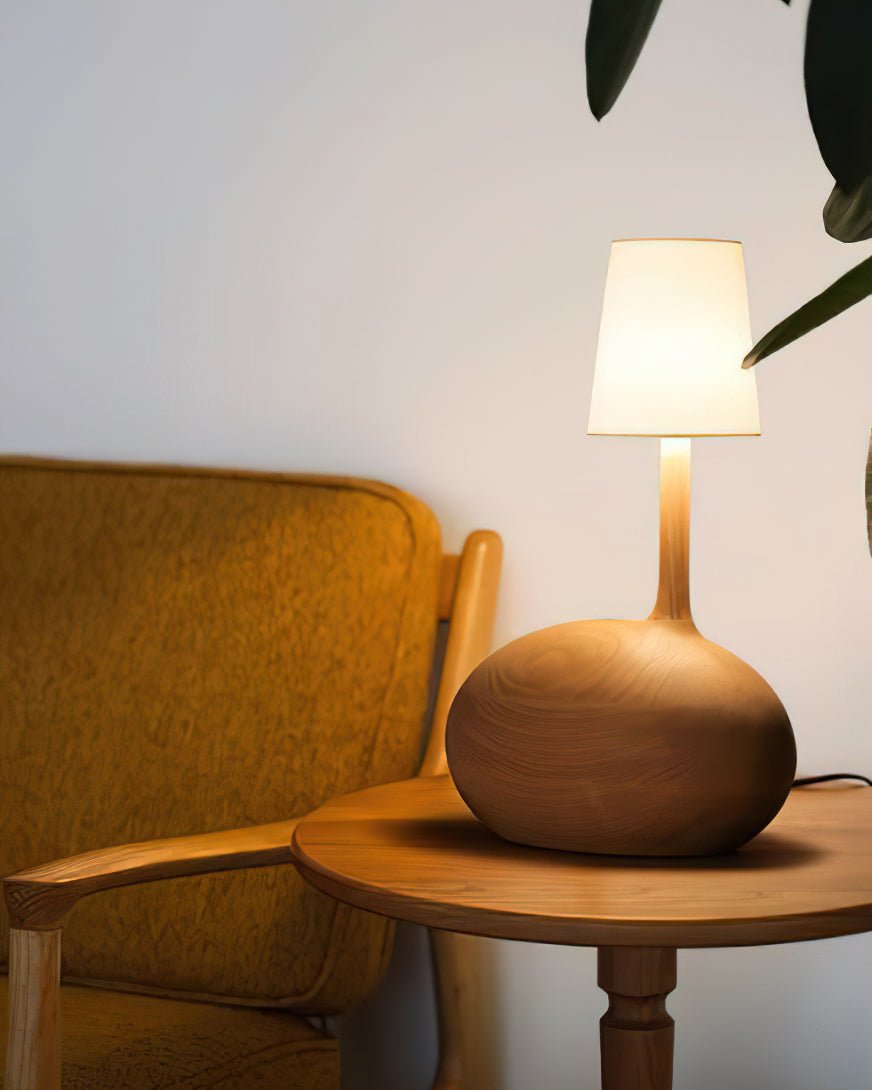 Brixten Wood Fabric Table Lamp-Neutral Decor