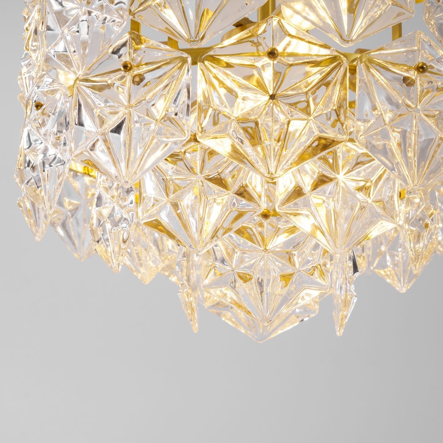 Calvor Chandelier Snowflake Glass Gold-Neutral Decor