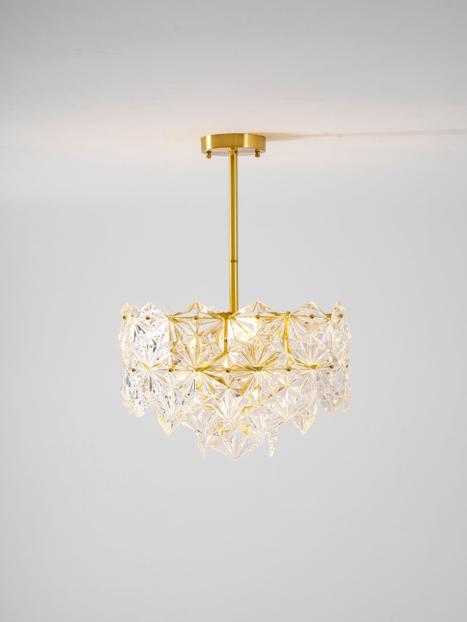 Calvor Chandelier Snowflake Glass Gold-Neutral Decor