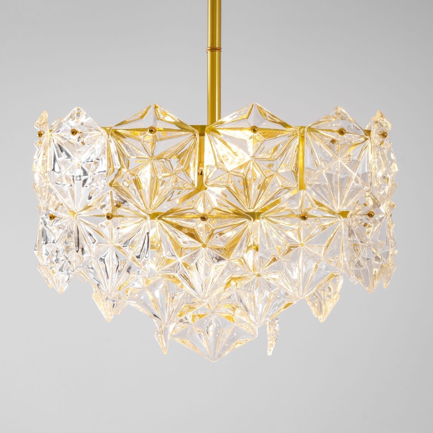 Calvor Chandelier Snowflake Glass Gold-Neutral Decor