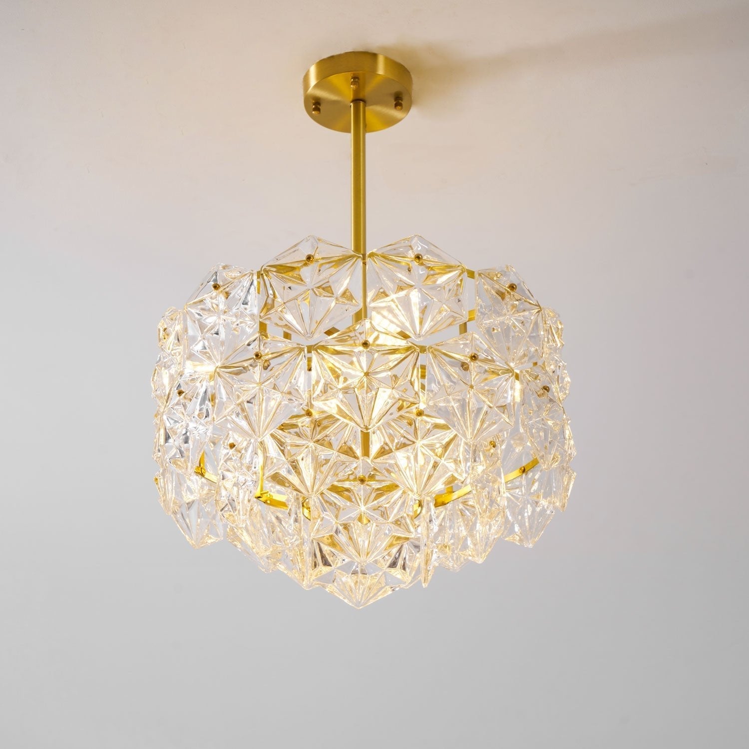 Calvor Chandelier Snowflake Glass Gold-Neutral Decor