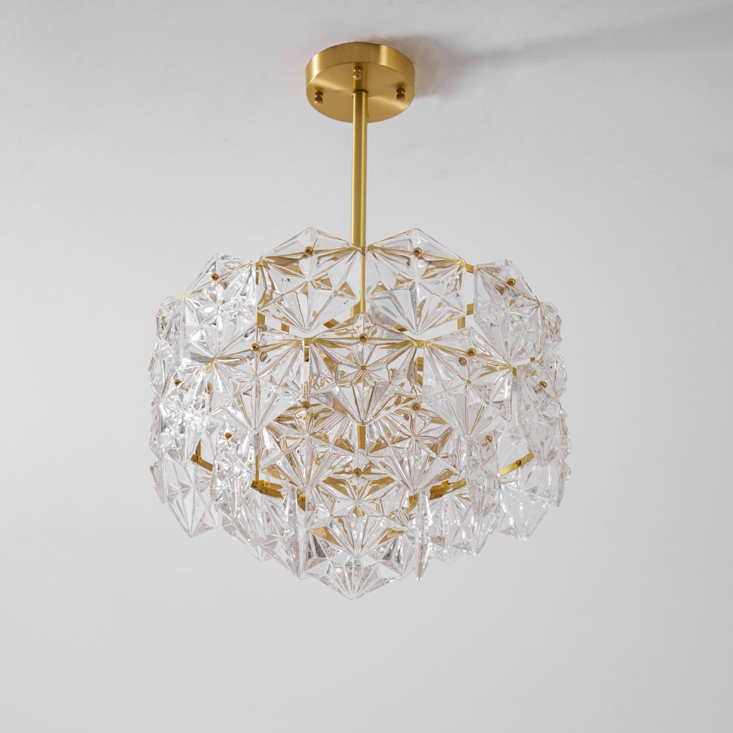 Calvor Chandelier Snowflake Glass Gold-Neutral Decor