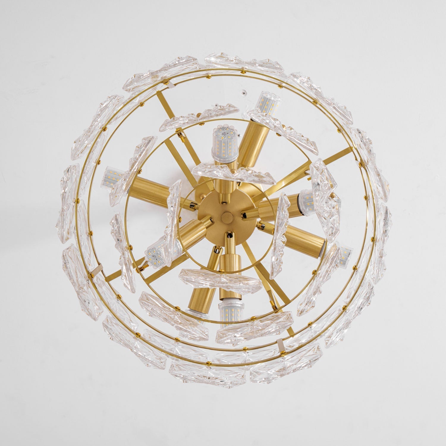 Calvor Chandelier Snowflake Glass Gold-Neutral Decor
