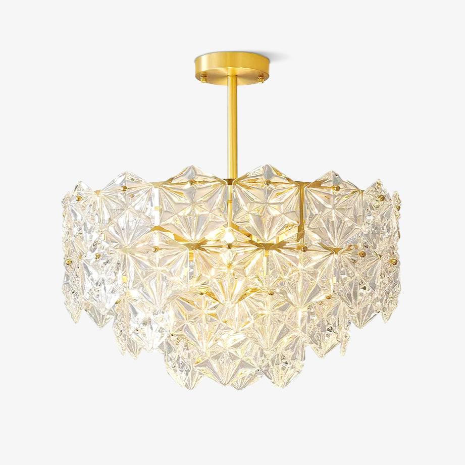 Calvor Chandelier Snowflake Glass Gold-Neutral Decor