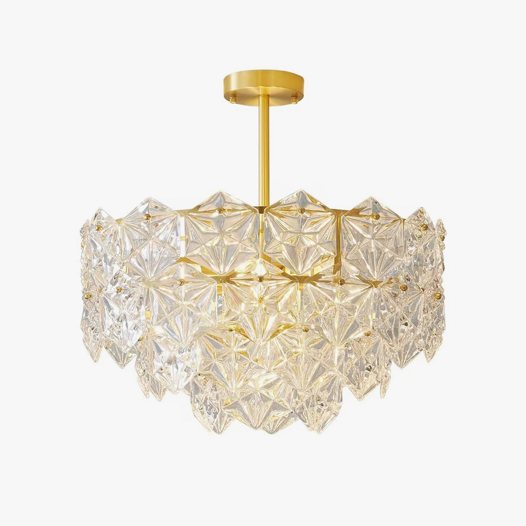 Calvor Chandelier Snowflake Glass Gold-Neutral Decor