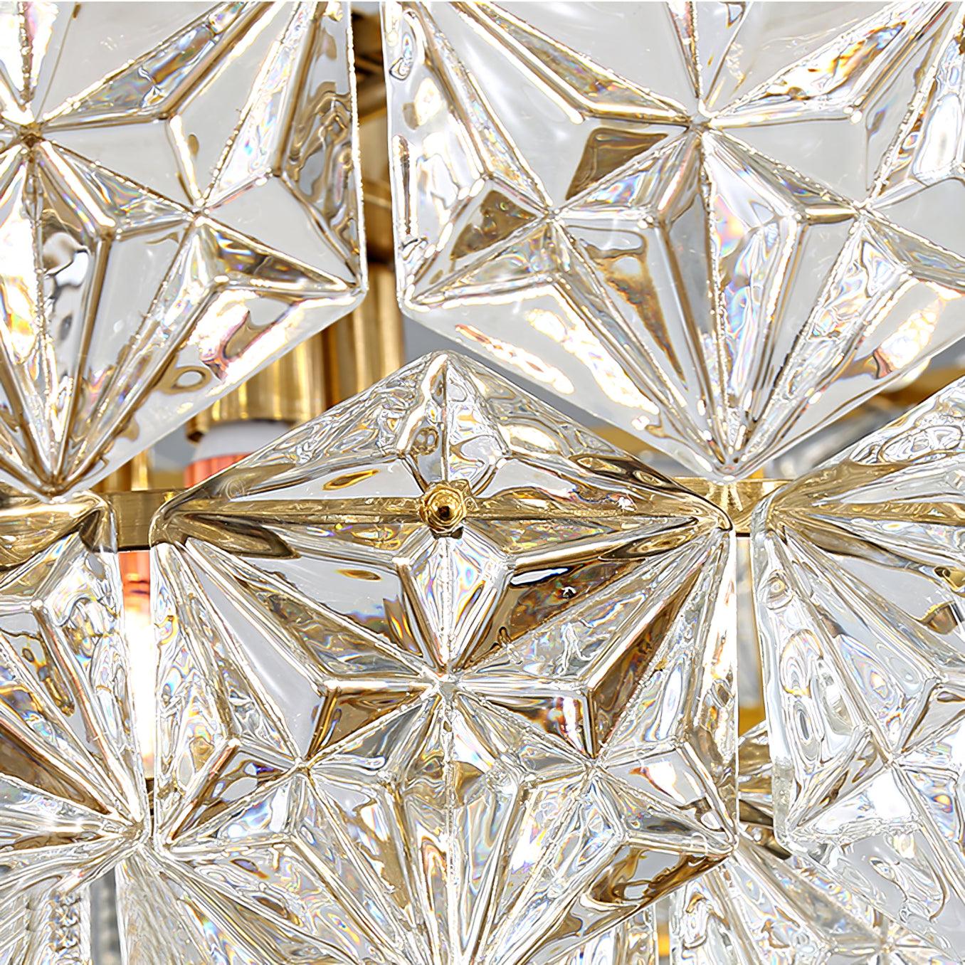Calvor Chandelier Snowflake Glass Gold-Neutral Decor