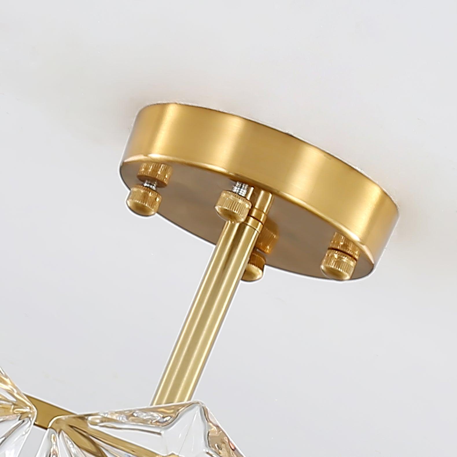 Calvor Chandelier Snowflake Glass Gold-Neutral Decor