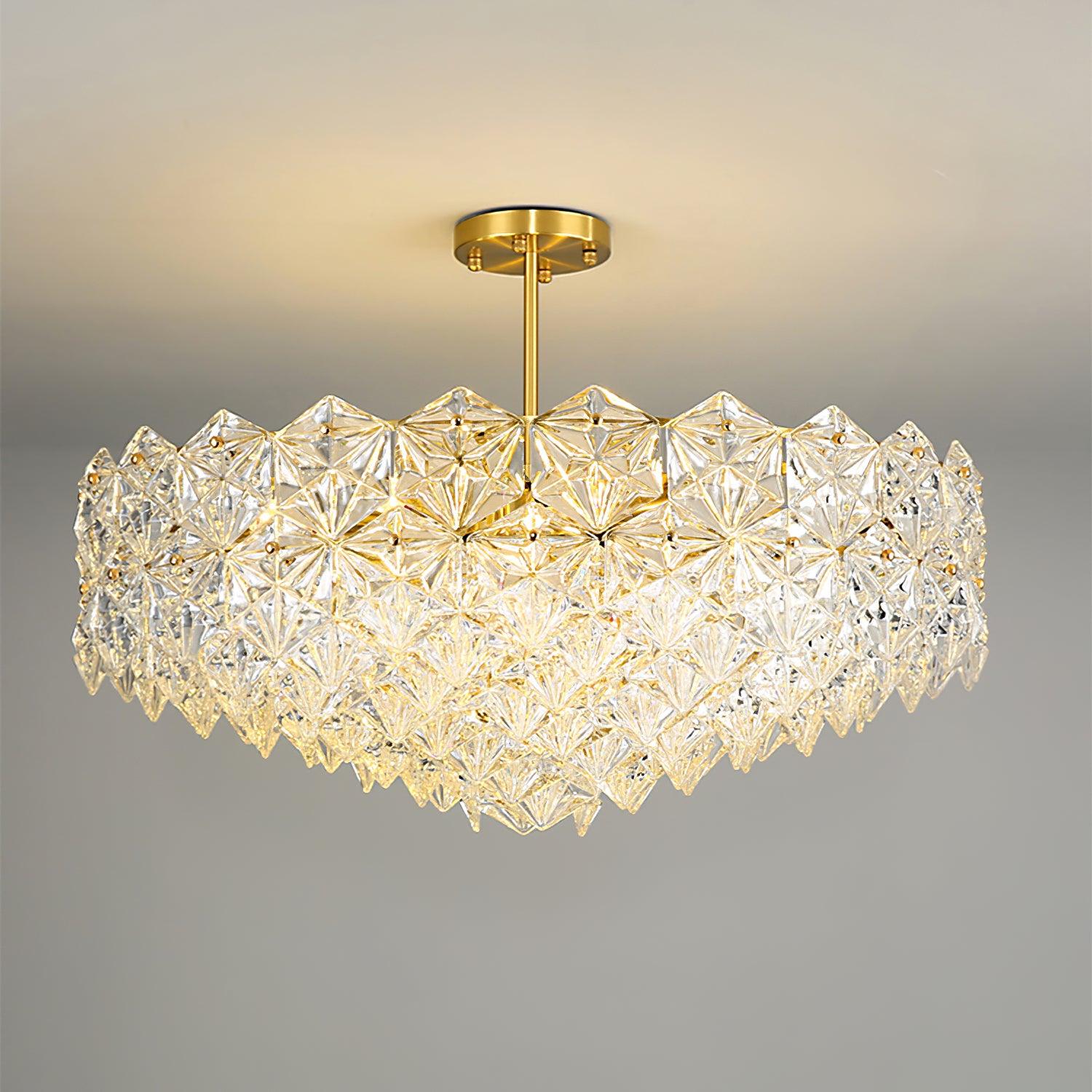 Calvor Chandelier Snowflake Glass Gold-Neutral Decor