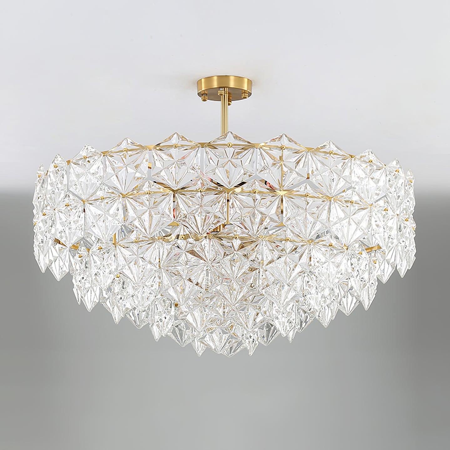 Calvor Chandelier Snowflake Glass Gold-Neutral Decor