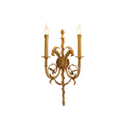 Sociapailis Brass Wall Lamp with two heads shown against a plain background.