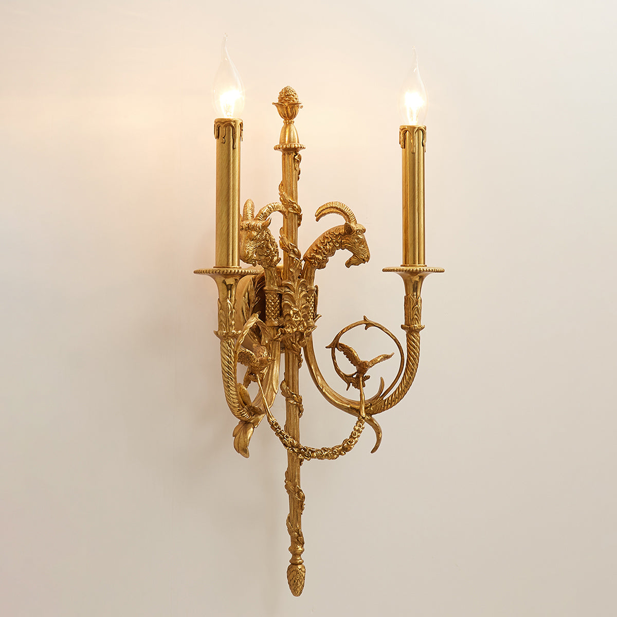 Top-down view of the Sociapailis Brass Wall Lamp.