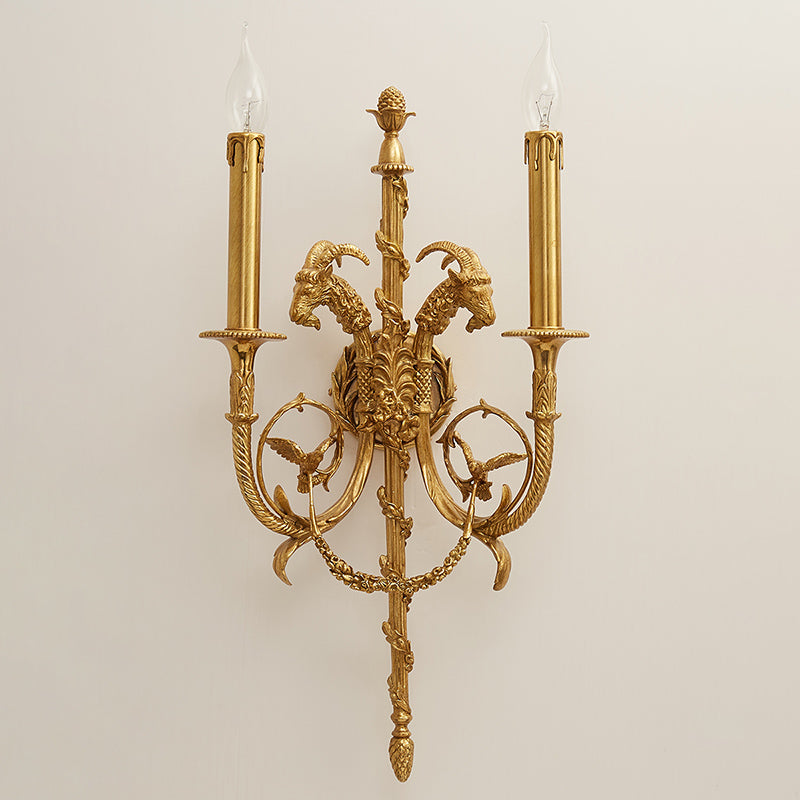 The wall mounting plate of the Sociapailis Brass Wall Lamp.