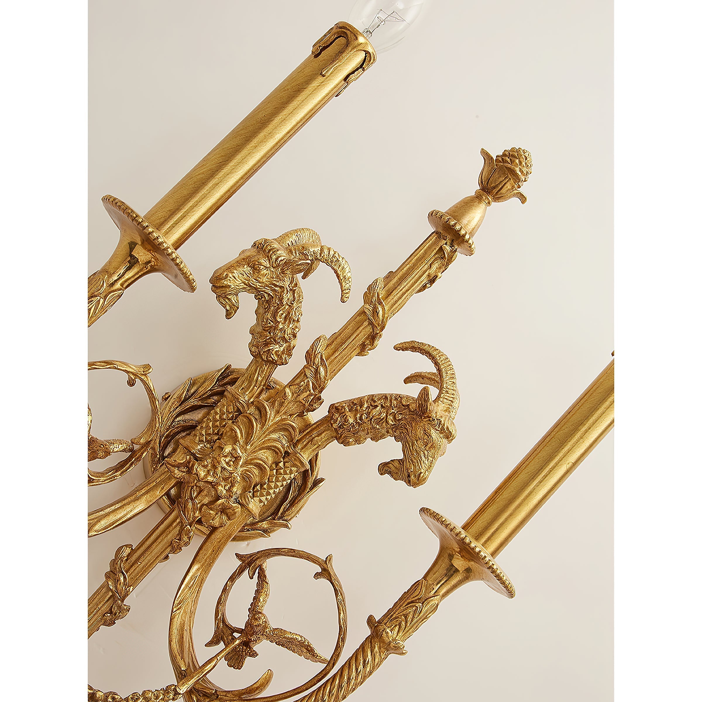 Sociapailis Brass Wall Lamp used as an accent light next to a piece of art.