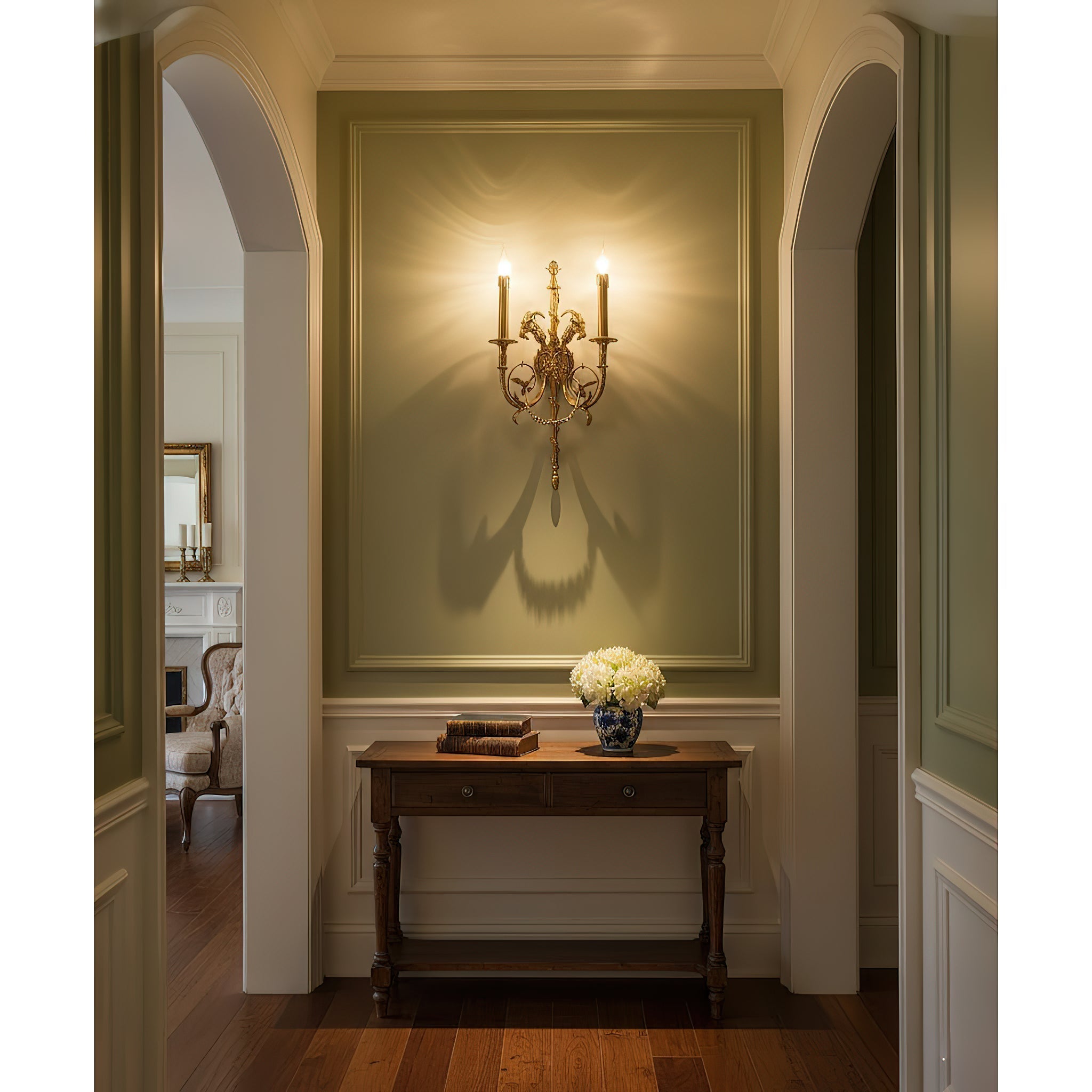 The Sociapailis Wall Lamp shown from a low angle, highlighting its structure.