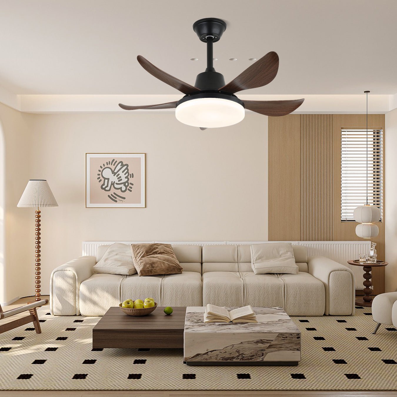 Callen Modern Wood Ceiling Fan Light-Neutral Decor