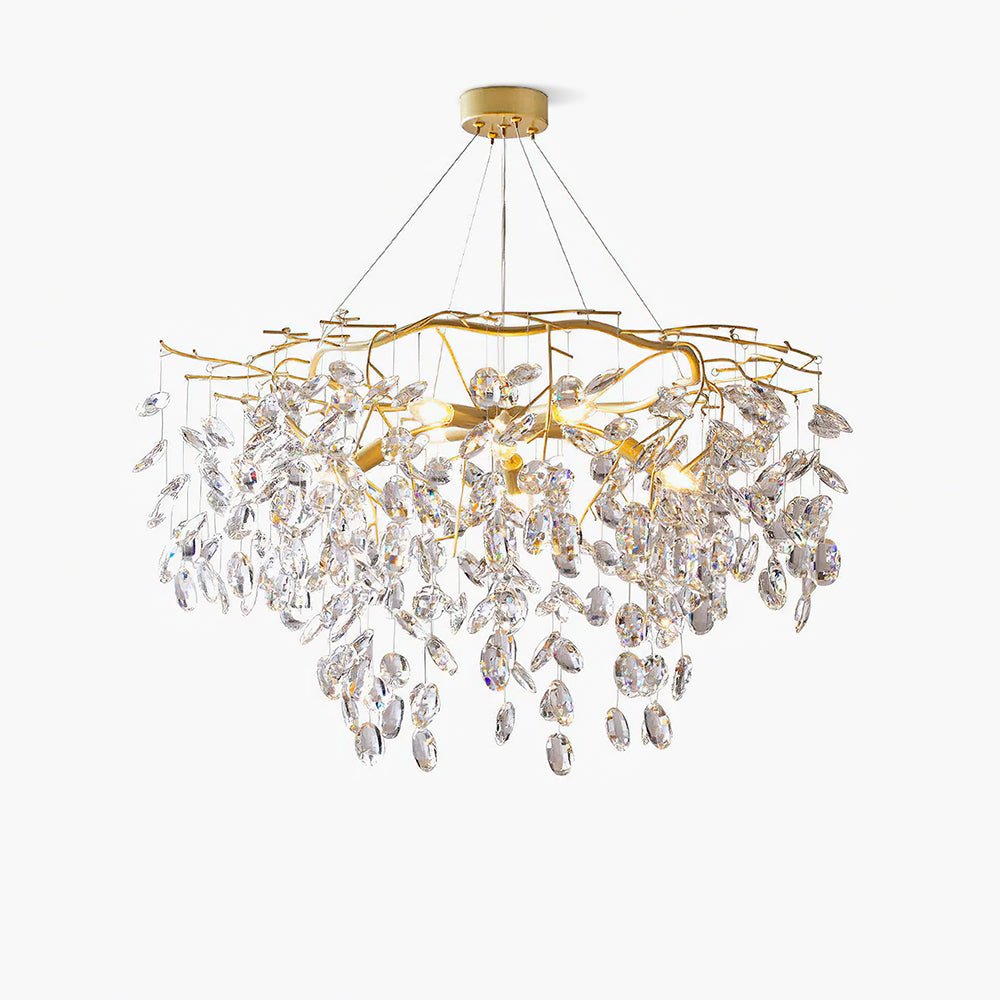 Nirixy Chandelier Crystal Branch Gold LED-Neutral Decor