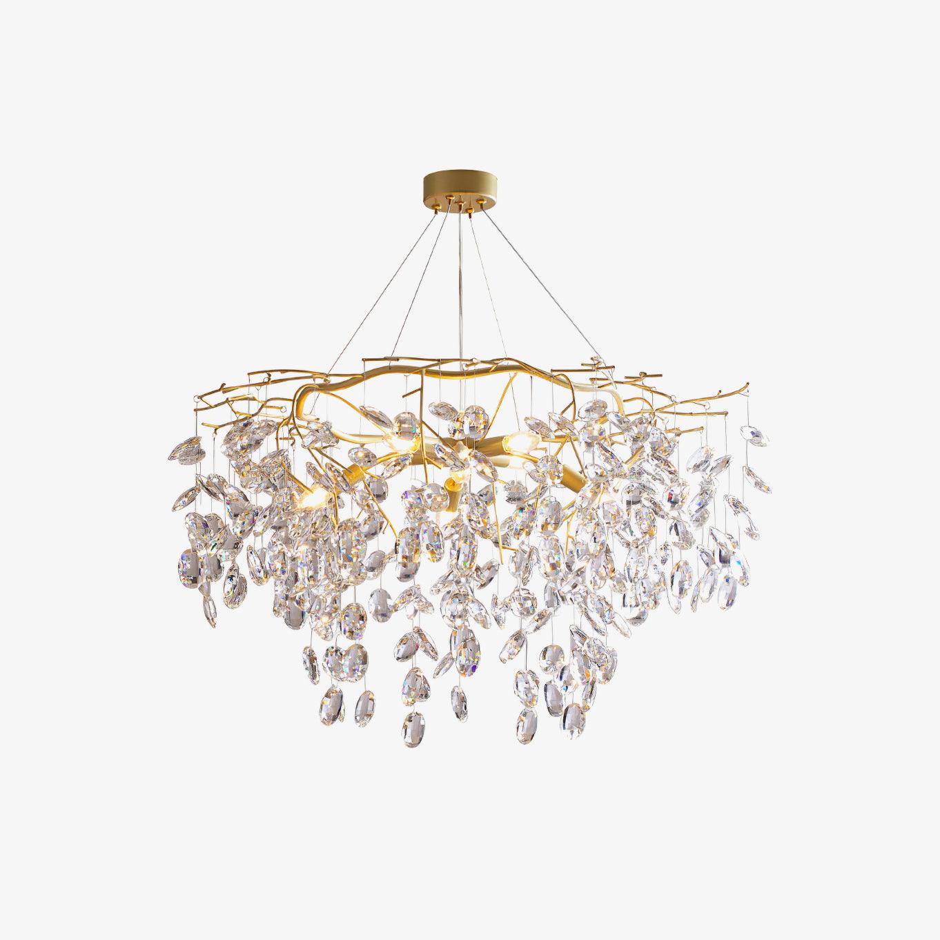 Nirixy Chandelier Crystal Branch Gold LED-Neutral Decor