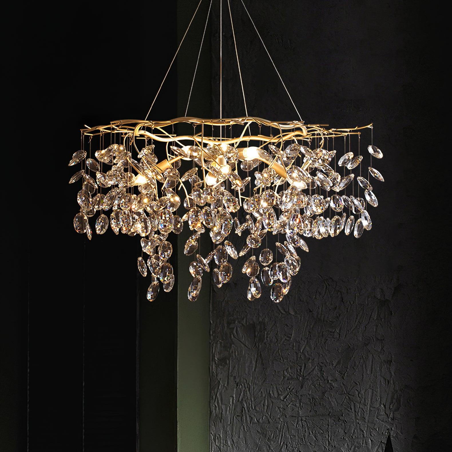 Nirixy Chandelier Crystal Branch Gold LED-Neutral Decor