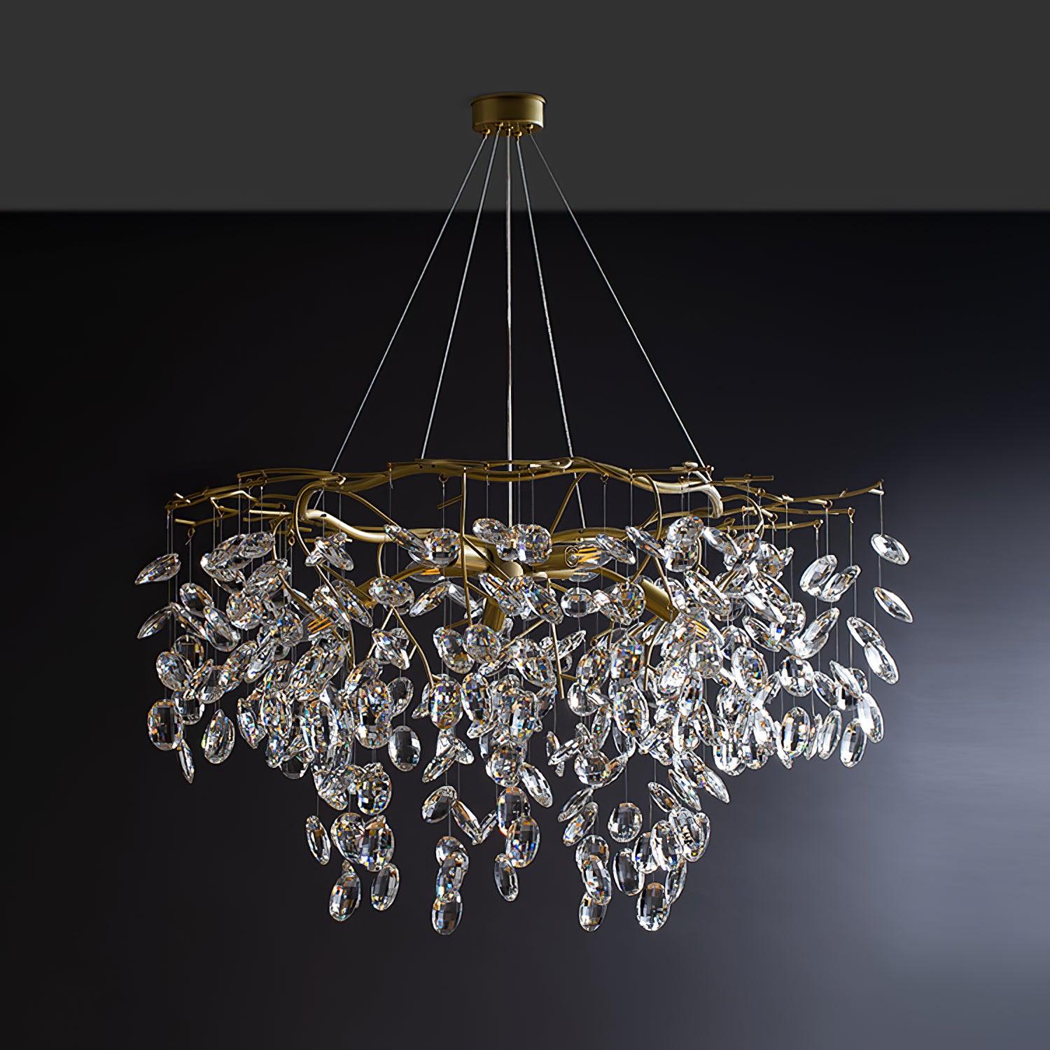 Nirixy Chandelier Crystal Branch Gold LED-Neutral Decor