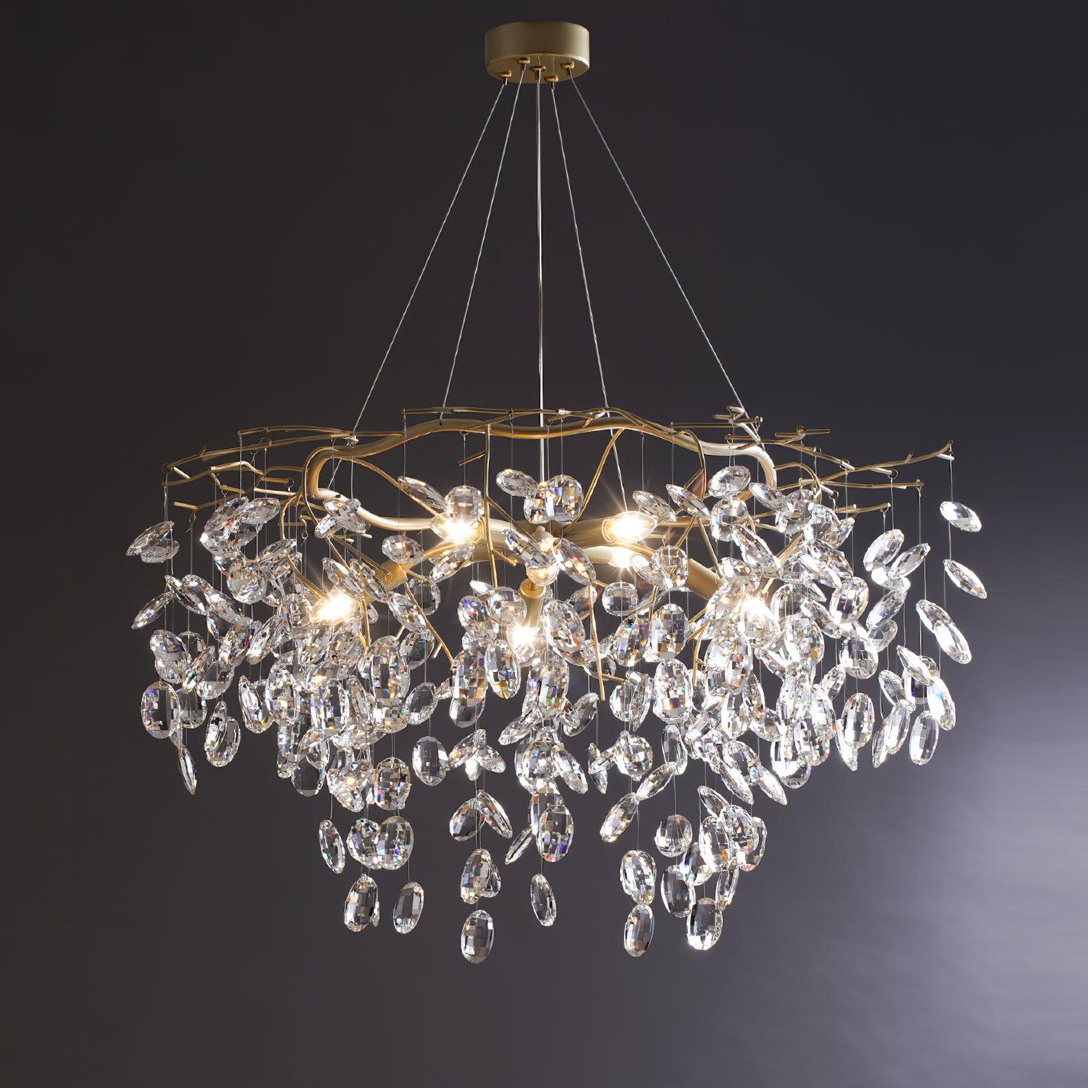 Nirixy Chandelier Crystal Branch Gold LED-Neutral Decor