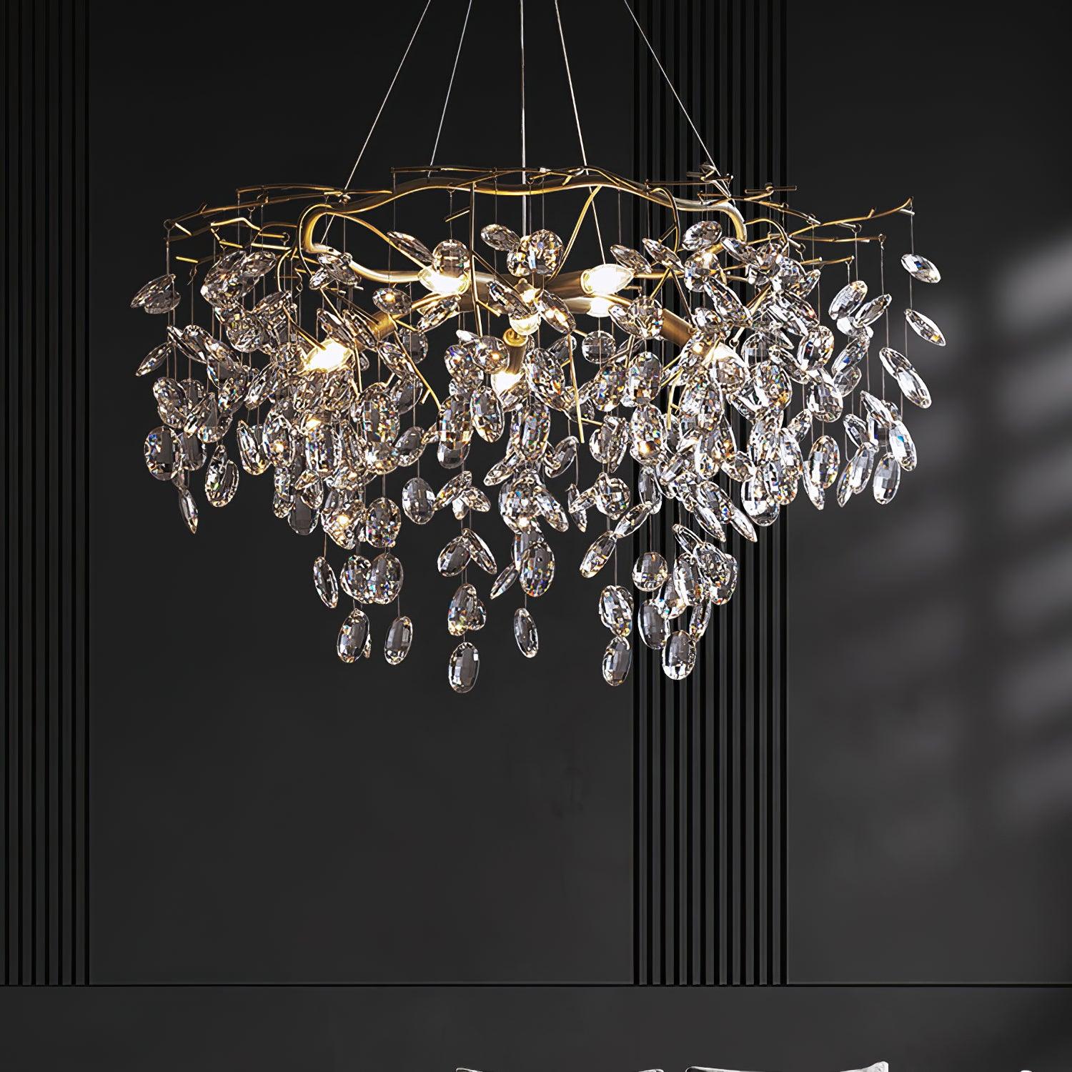 Nirixy Chandelier Crystal Branch Gold LED-Neutral Decor