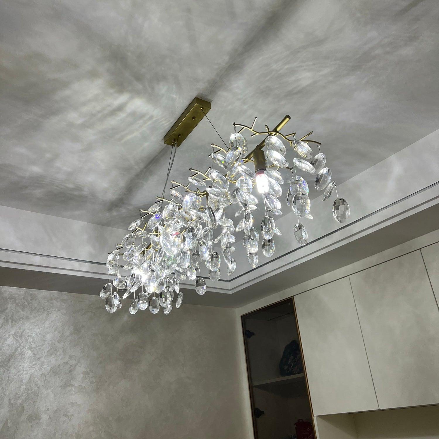 Nirixy Chandelier Crystal Branch Gold LED-Neutral Decor