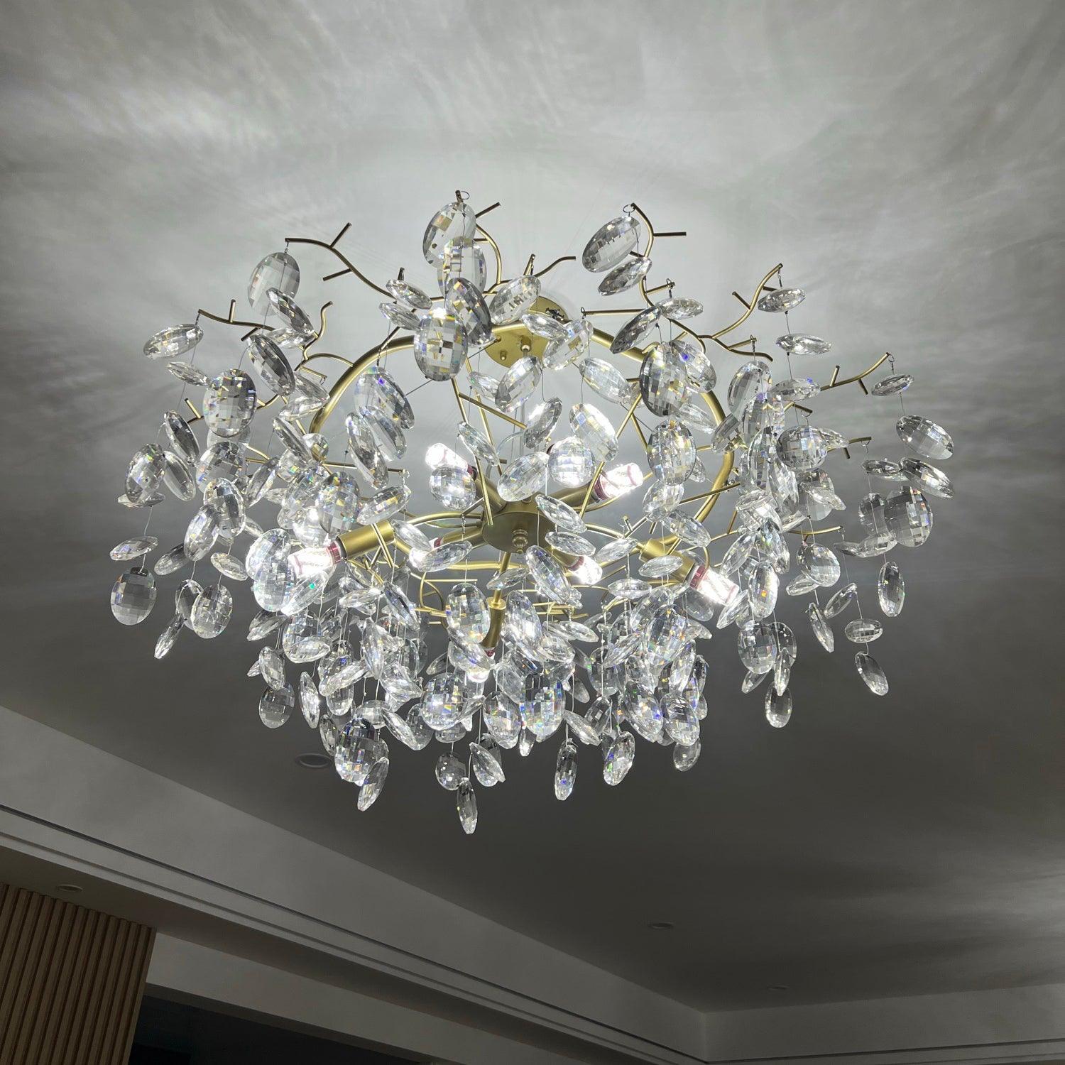 Nirixy Chandelier Crystal Branch Gold LED-Neutral Decor