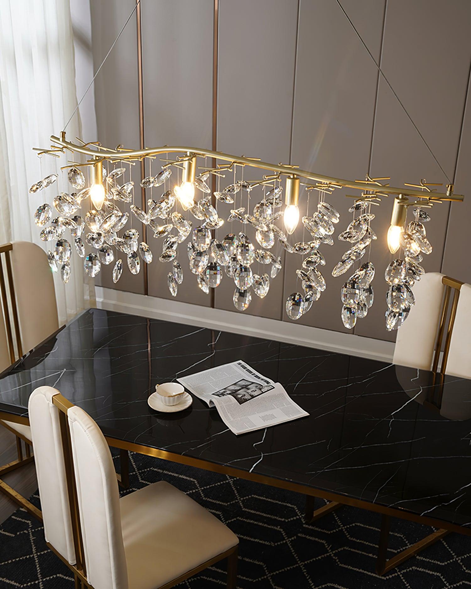 Nirixy Chandelier Crystal Branch Gold LED-Neutral Decor