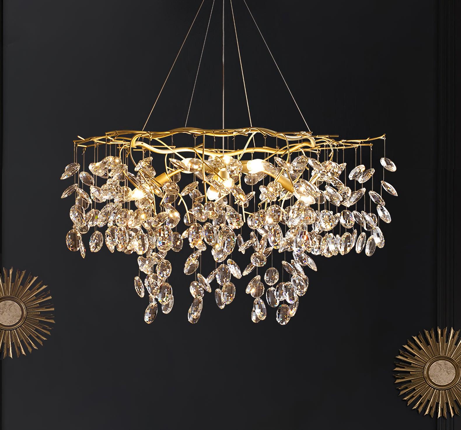 Nirixy Chandelier Crystal Branch Gold LED-Neutral Decor