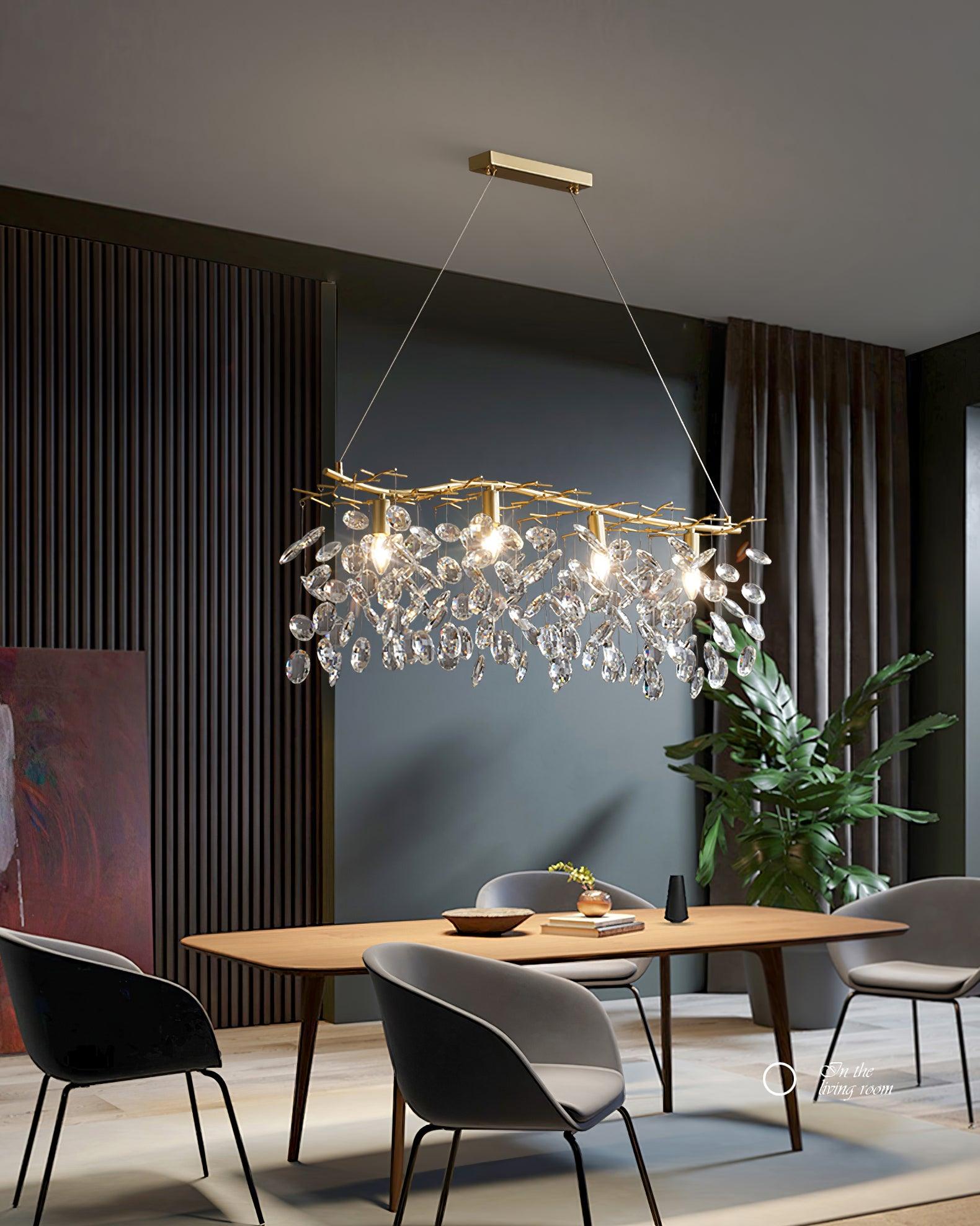 Nirixy Chandelier Crystal Branch Gold LED-Neutral Decor