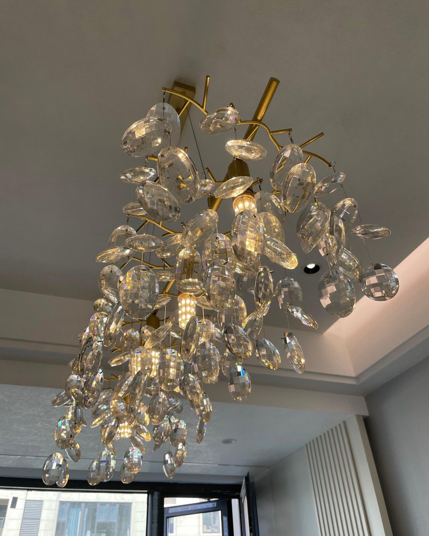 Nirixy Chandelier Crystal Branch Gold LED-Neutral Decor