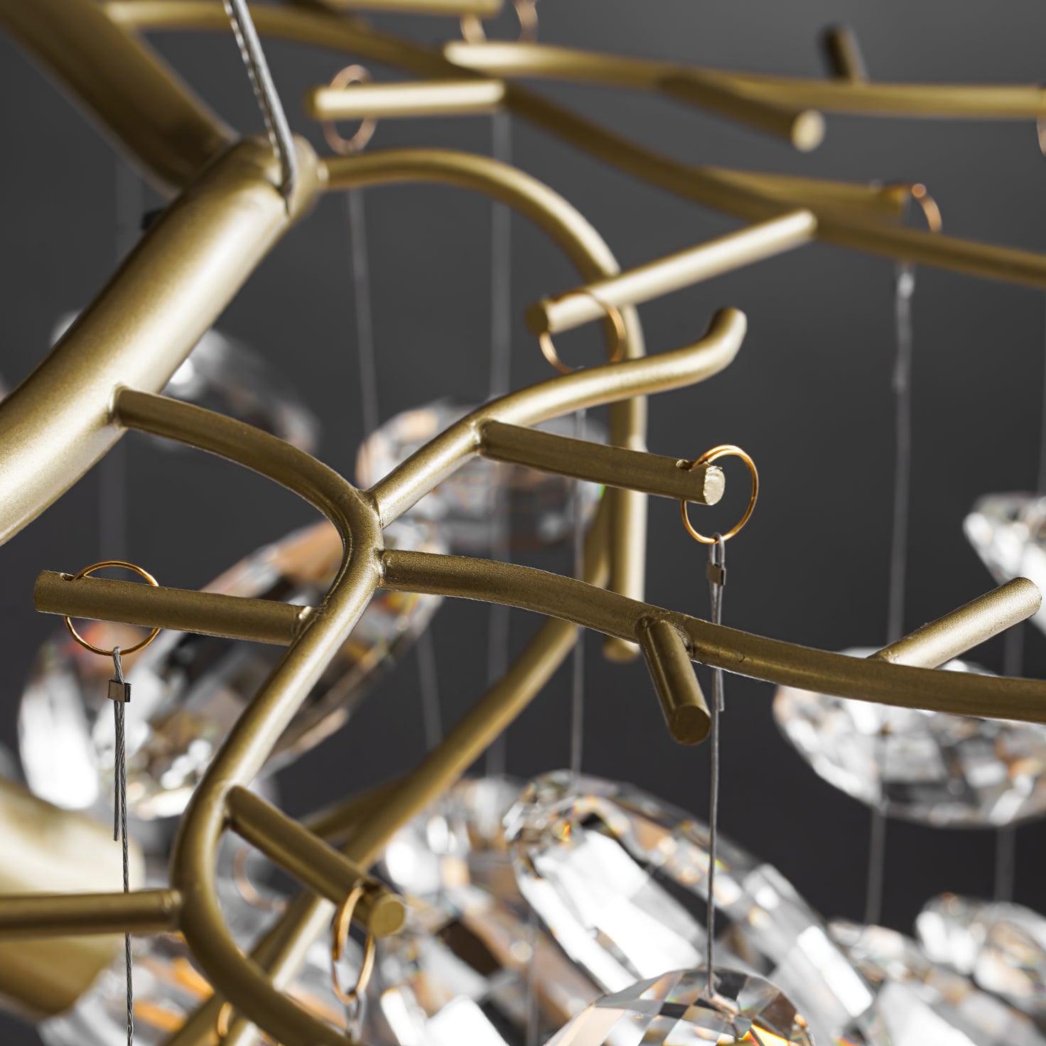 Nirixy Chandelier Crystal Branch Gold LED-Neutral Decor