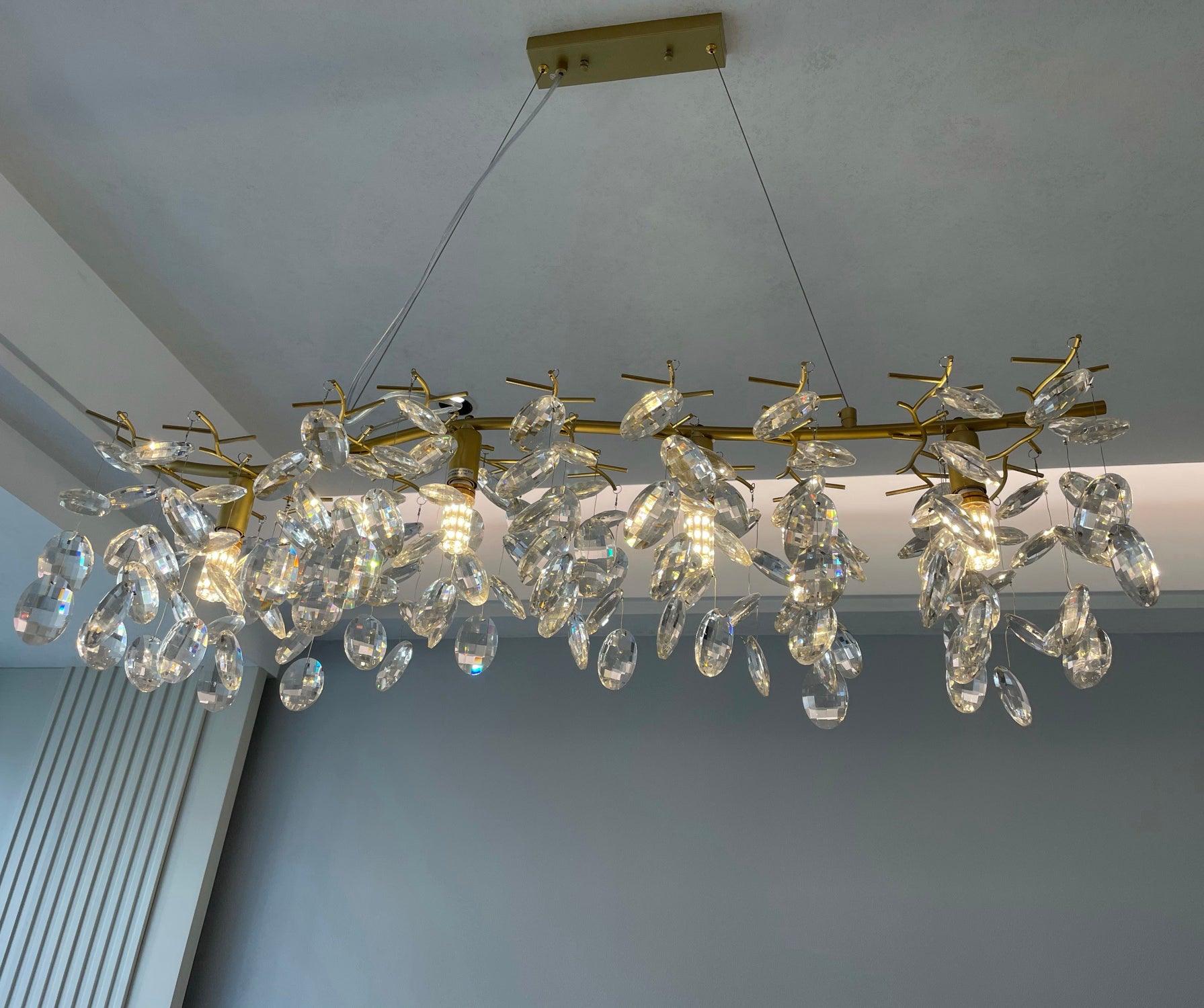 Nirixy Chandelier Crystal Branch Gold LED-Neutral Decor