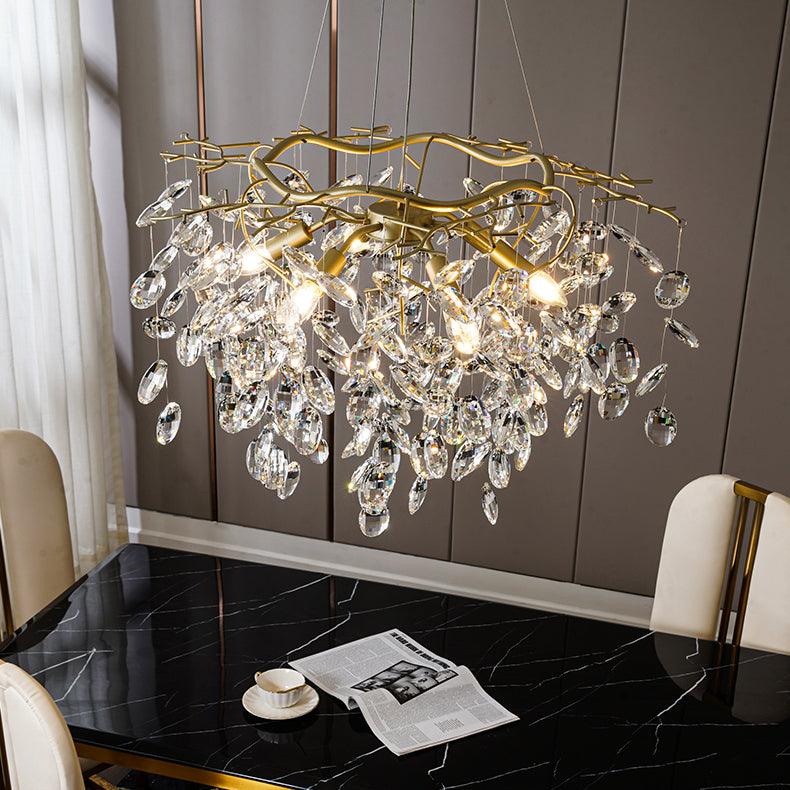 Nirixy Chandelier Crystal Branch Gold LED-Neutral Decor