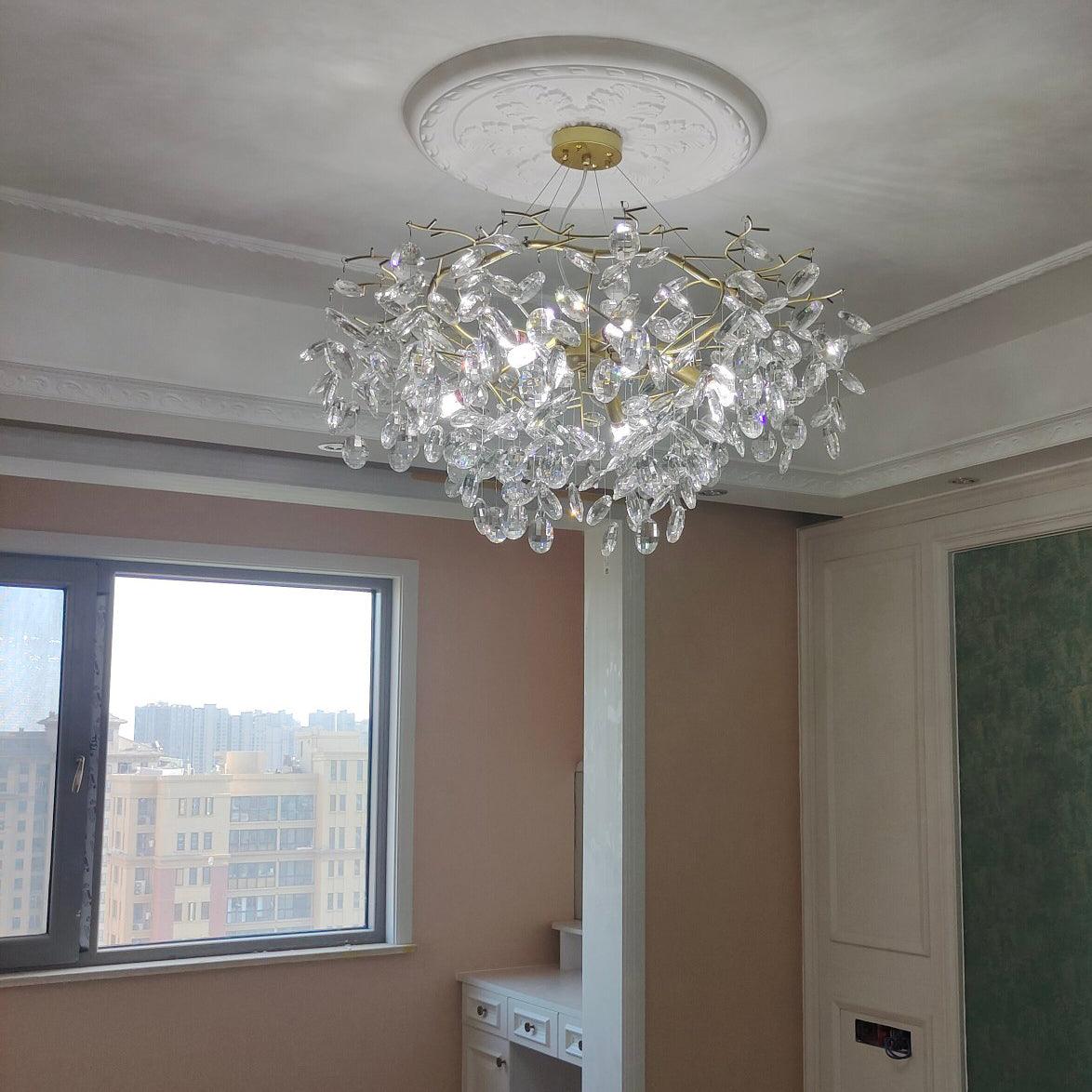 Nirixy Chandelier Crystal Branch Gold LED-Neutral Decor