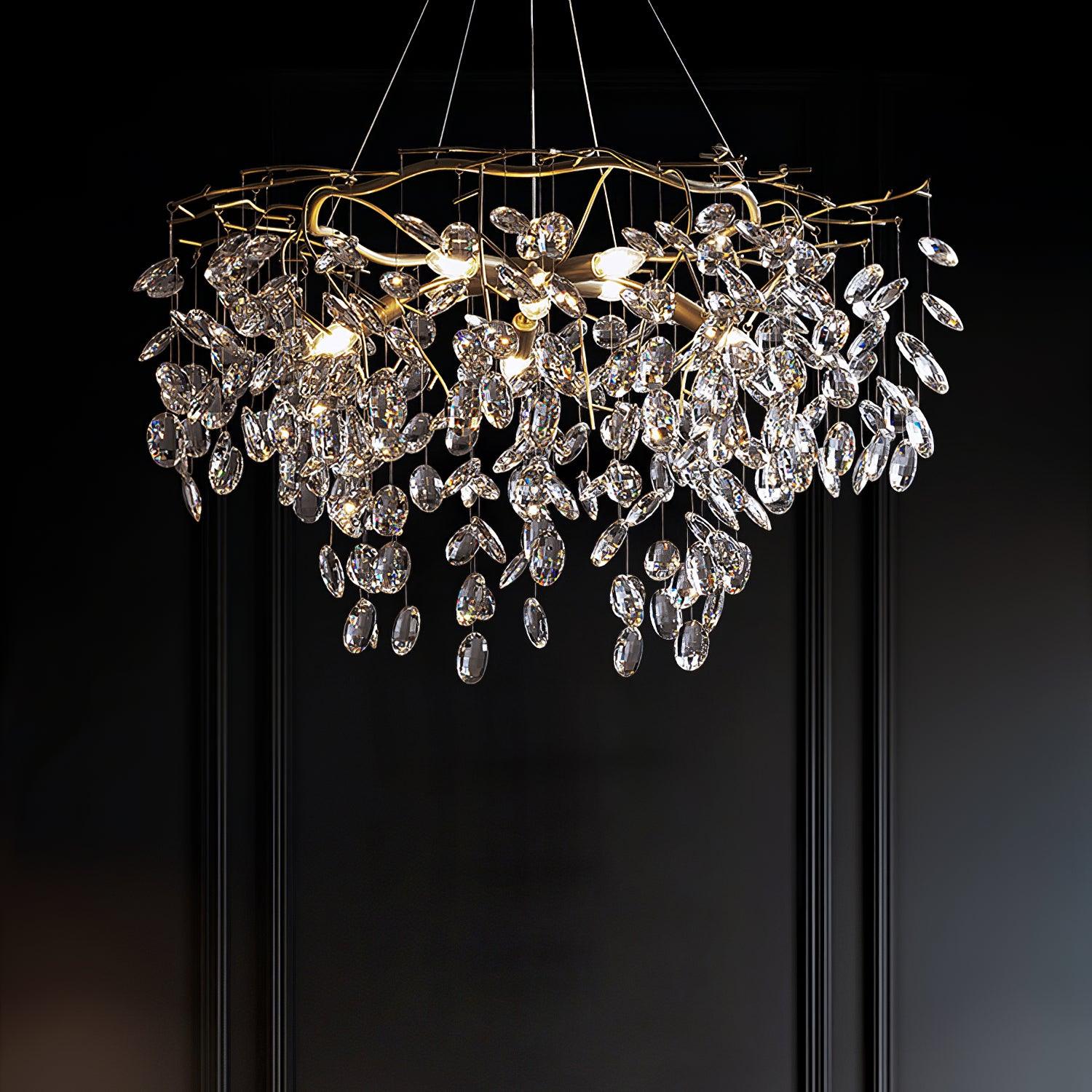 Nirixy Chandelier Crystal Branch Gold LED-Neutral Decor