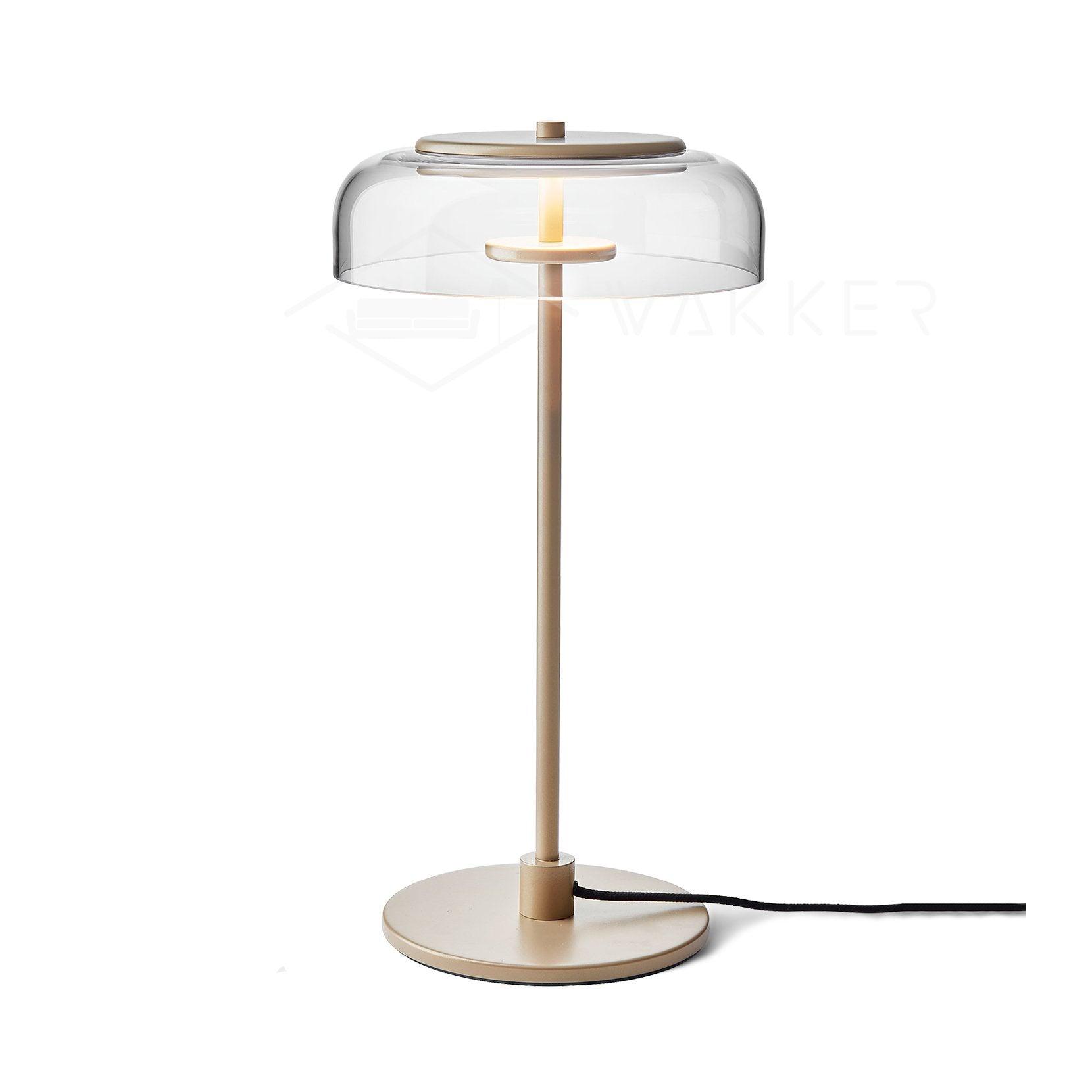 Salem Table Lamp Clear Glass Shade Wood Base-Neutral Decor