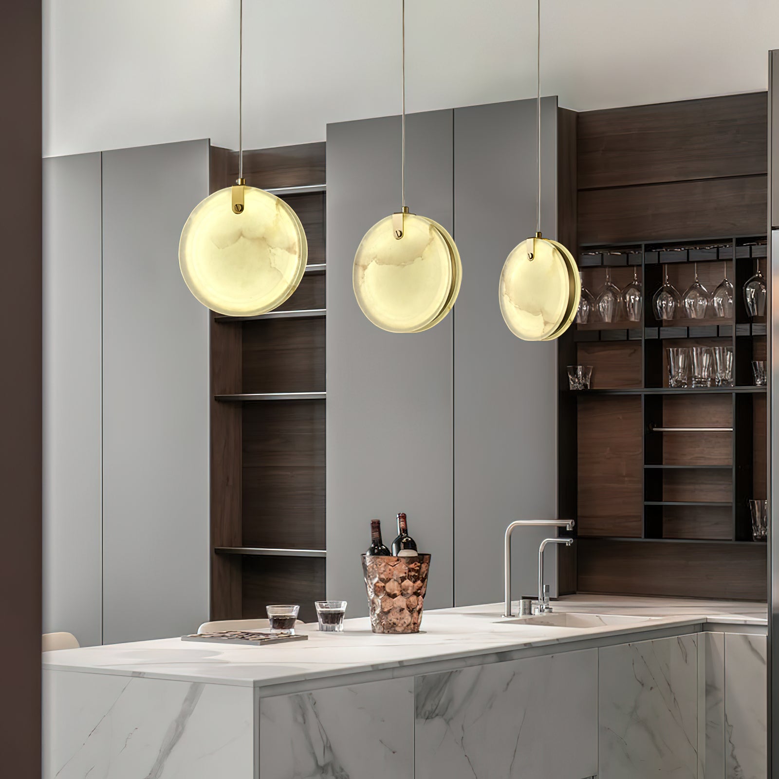 Selene Alabaster Pendant Light