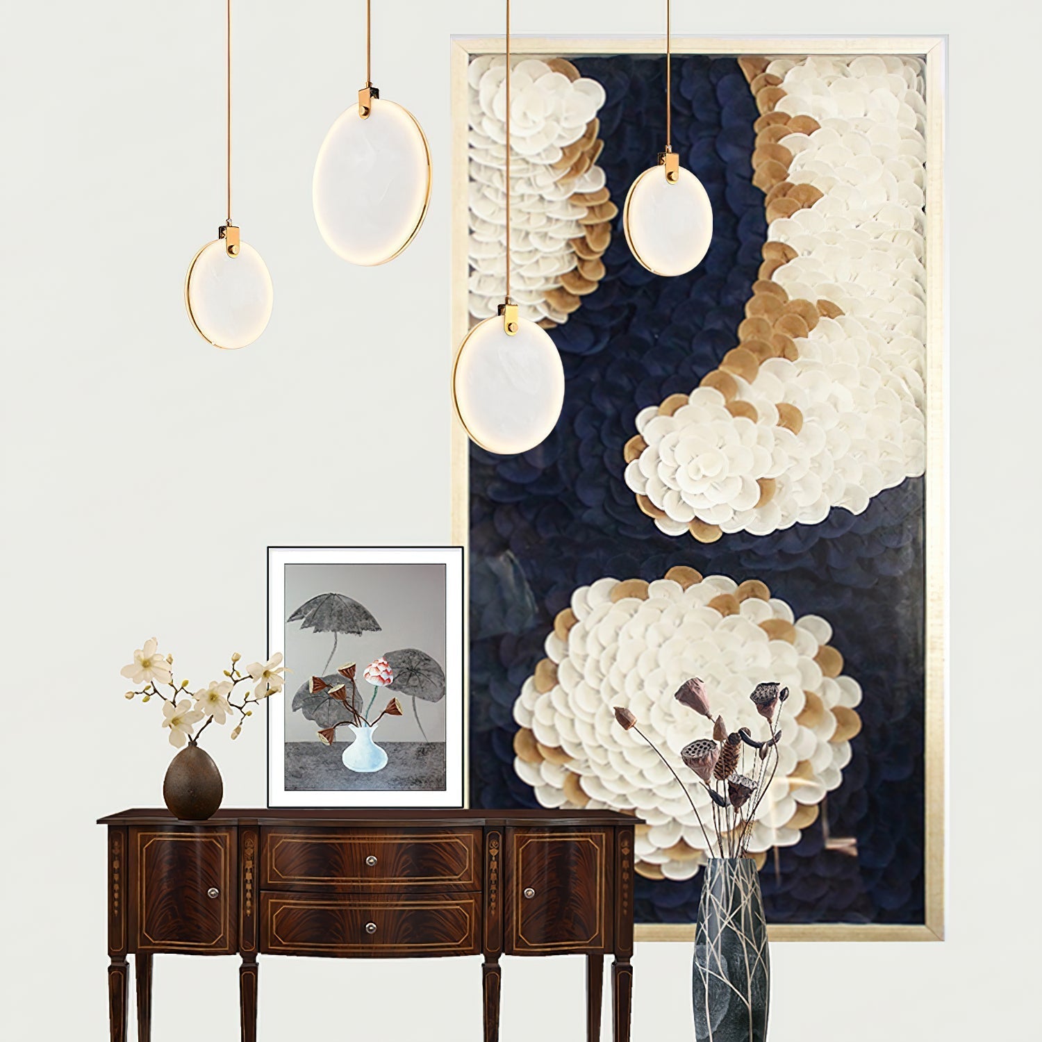 Selene Alabaster Pendant Light