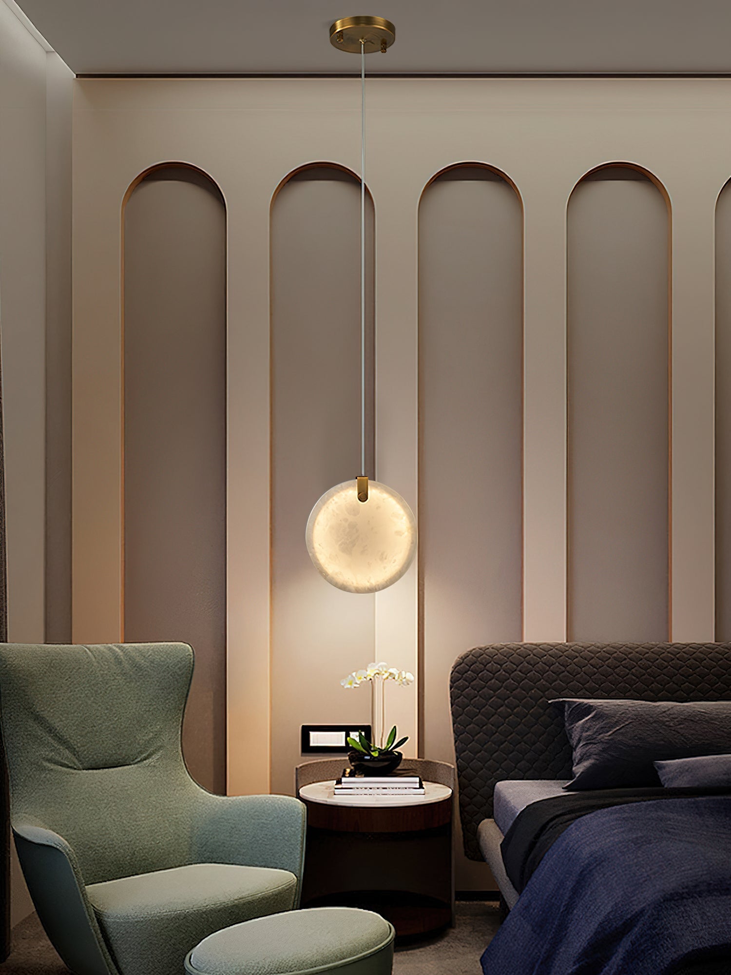 Selene Alabaster Pendant Light
