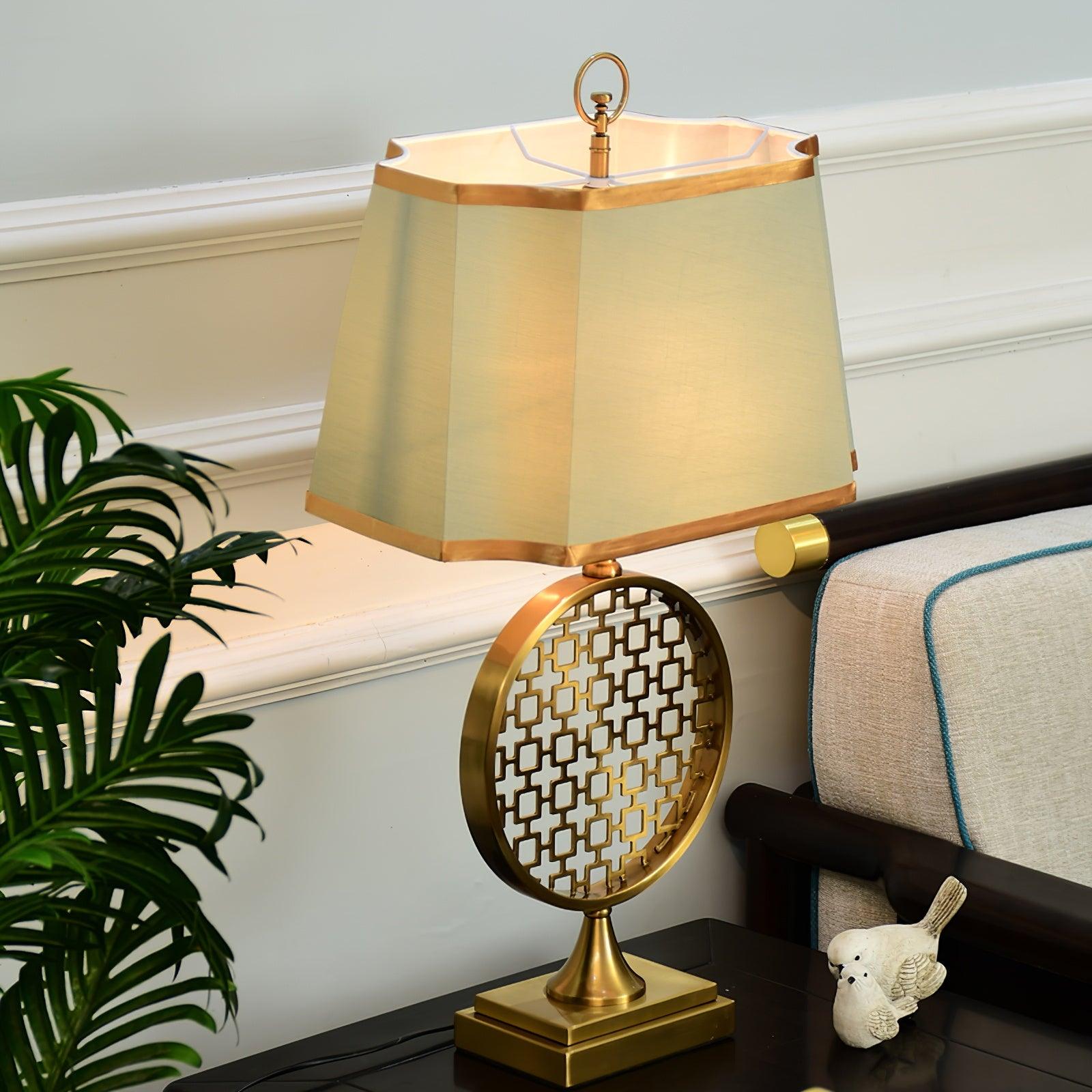 Aird Fabric Glam Table Lamp-Neutral Decor