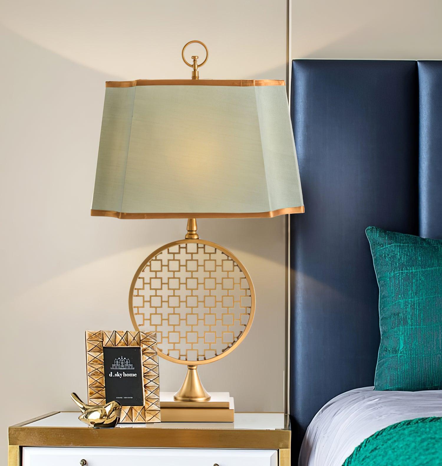 Aird Fabric Glam Table Lamp-Neutral Decor