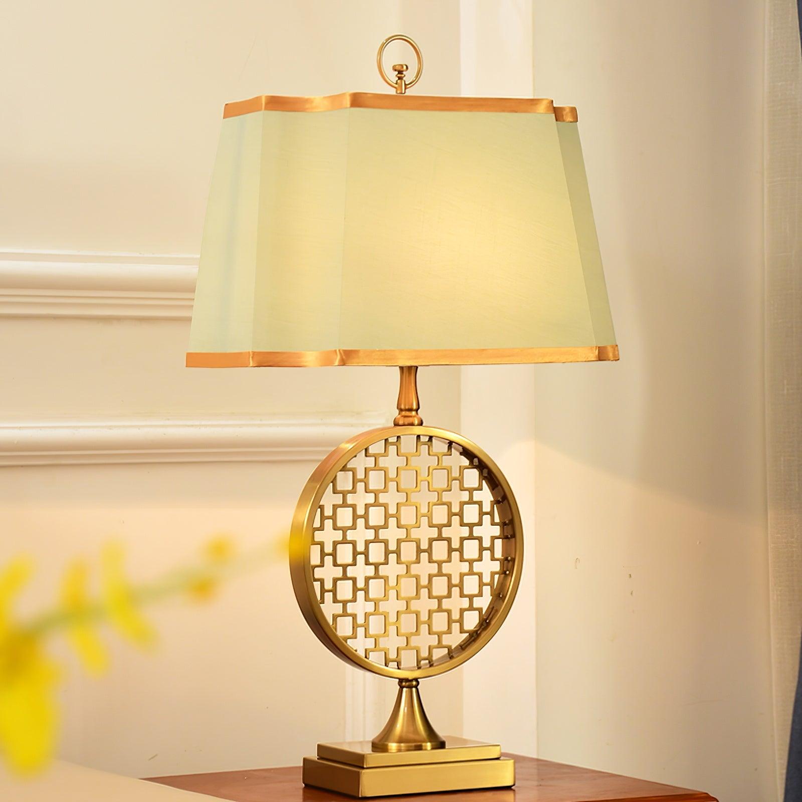 Aird Fabric Glam Table Lamp-Neutral Decor