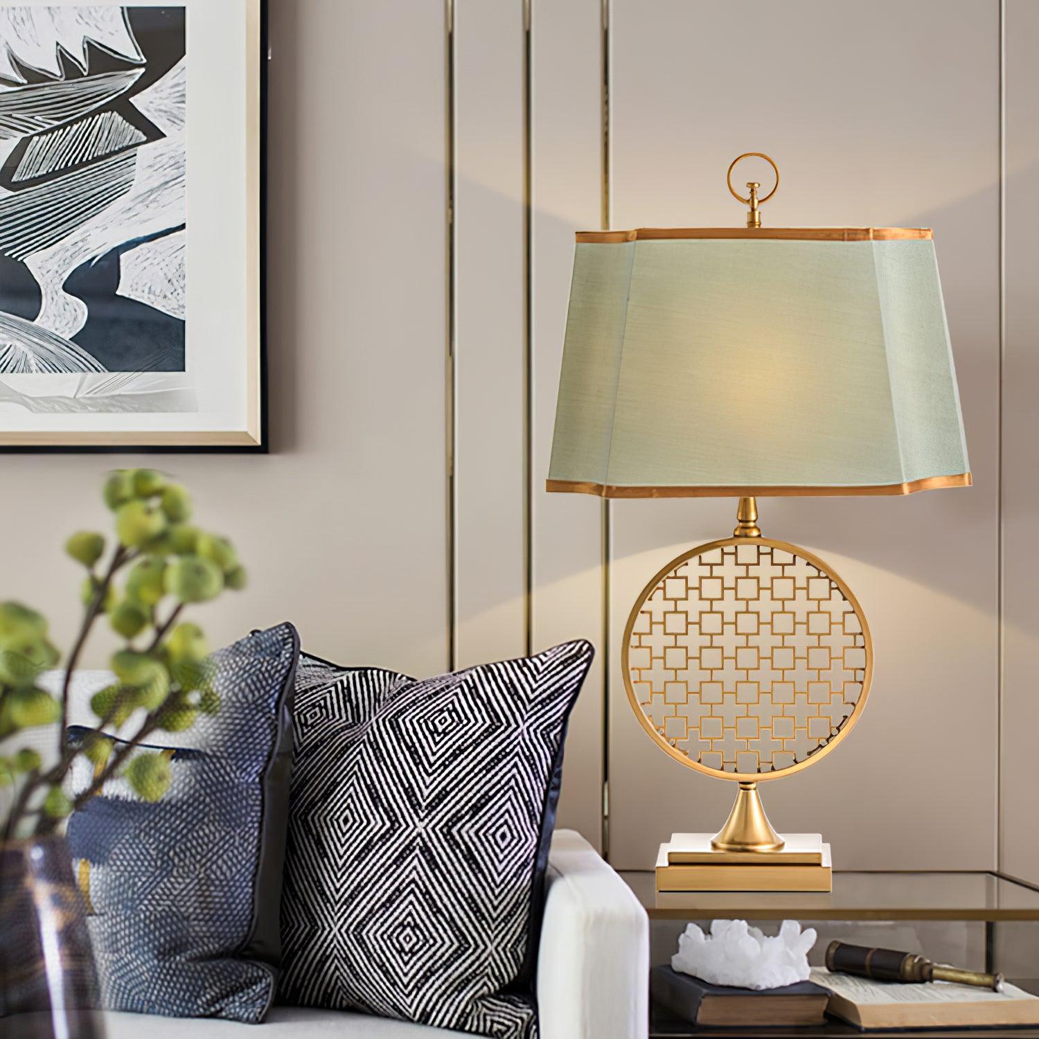 Aird Fabric Glam Table Lamp-Neutral Decor