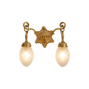 Solange Classic Wall Lamp with one head, showing brass body and glass shade.