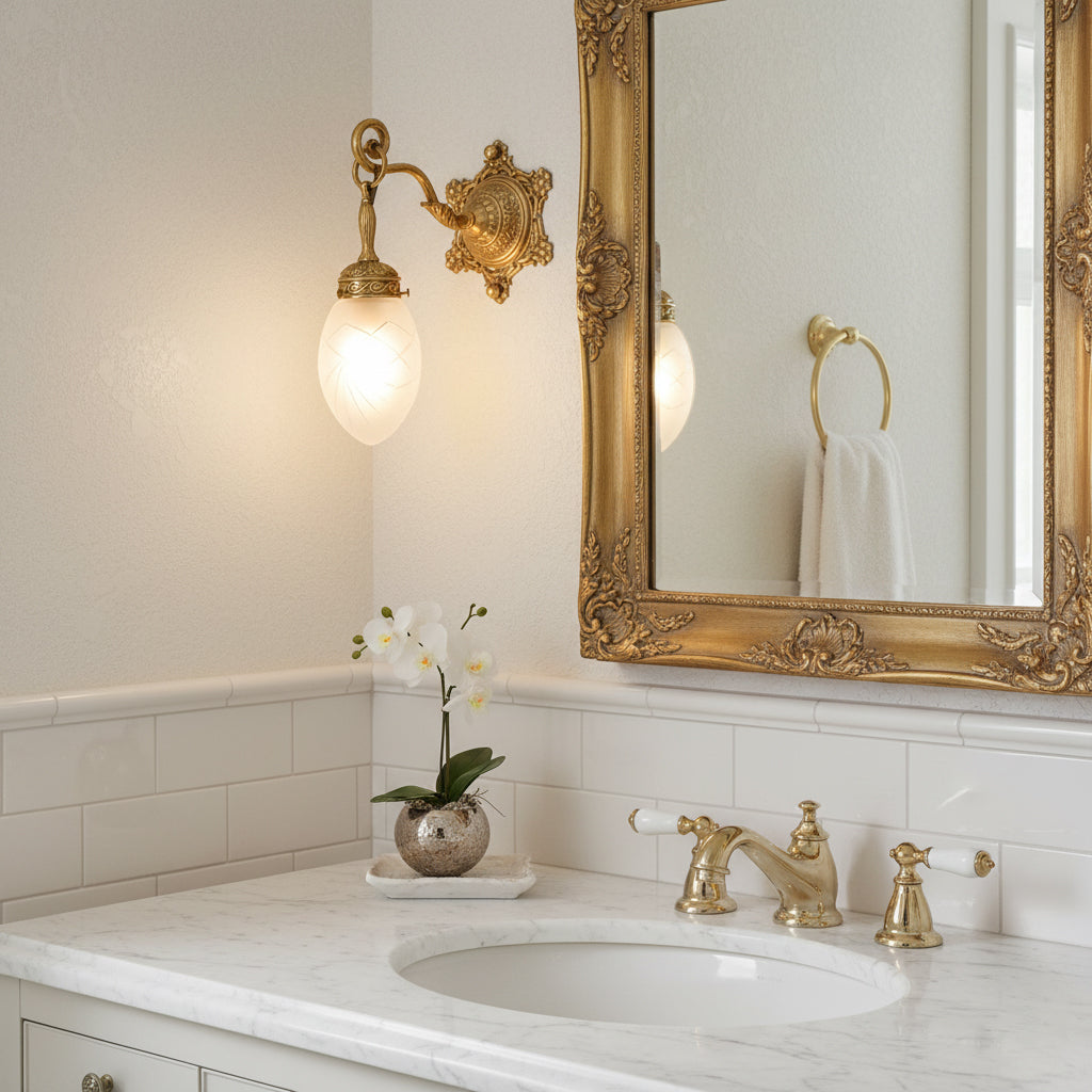 Solange Classic Wall Lamp with two heads, front view.